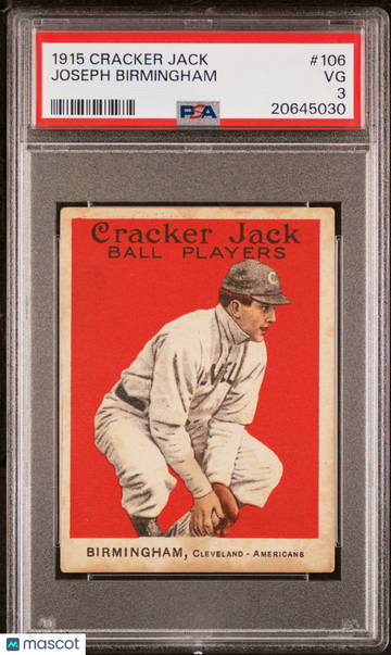 1915 Cracker Jack Joseph Birmingham #106 PSA 3