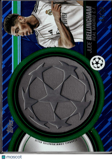 Jude Bellingham 2026 Topps UEFA Club Competitions Starball Commemorative Relic Starball Commemorative Relic Blue Real Ma