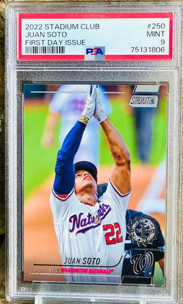 Juan Soto 1:78,000 Pack Odds 1st Day /10 Issue Stadium Club SSP PSA 9