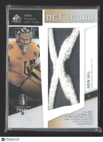 2024 Upper Deck SP Game Used Hockey Adin Hill #SCN-AH /25 Net Cord Memorabilia
