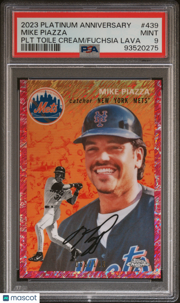 2023 Topps Chrome Platinum Anniversary Mike Piazza #439 PLT Toile Cream /100 PSA 9