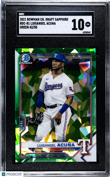 2021 Bowman Chrome Draft Sapphire Luisangel Acuna #BDC-81 Green /50 SGC 10