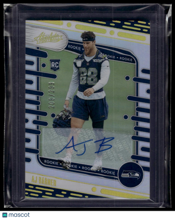 2024 Panini Absolute AJ Barner #184 Signature Rookies Spectrum SN AU