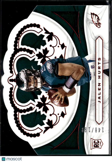 Jalen Hurts 2021 Panini Chronicles Crown Royale RC /199 Philadelphia Eagles