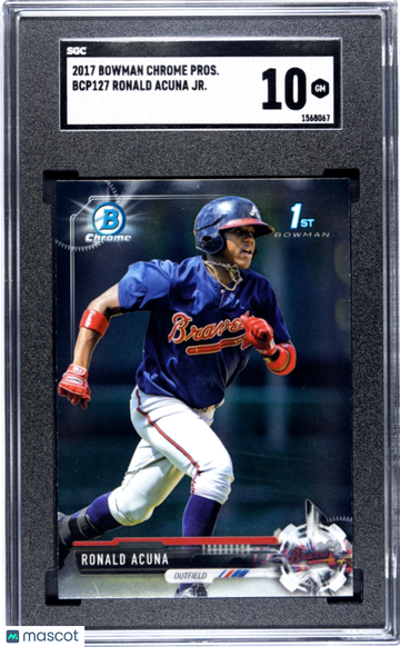 2017 Bowman Ronald Acuna JR. #BCP127 Chrome Prospect SGC 10
