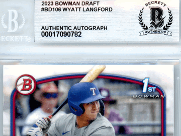 2023 Bowman Draft Wyatt Langford #BD106 BGS Authentic BAS Auto Authentic