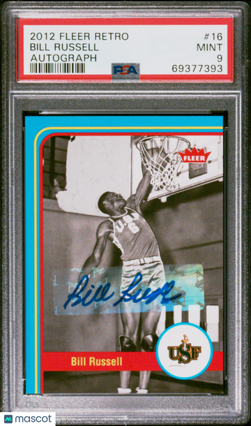 2012 Fleer Retro Bill Russell #16 Autograph PSA 9