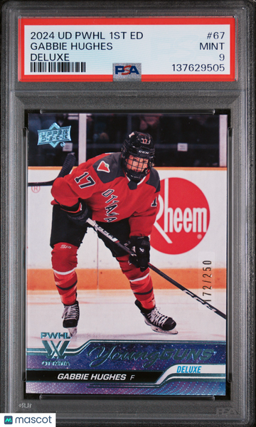 2024 Upper Deck Pwhl 1st Edition Gabbie Hughes #67 Deluxe Young Guns /250 PSA 9