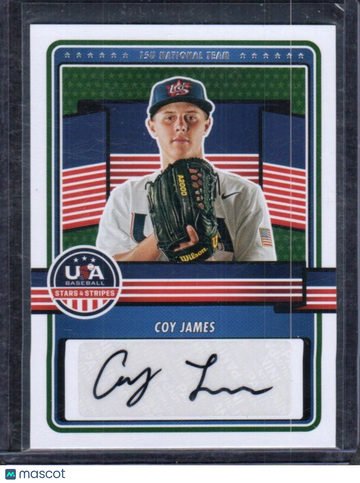 2023 Panini Stars & Stripes USA Baseball Coy James #15U-CJ 15U National Team Signatures AU