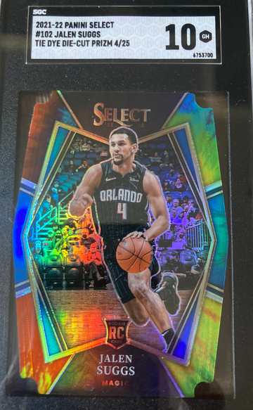2021-22 panini select #102 Jalen Suggs Tie Dye Die-Cut Prizm 4/25