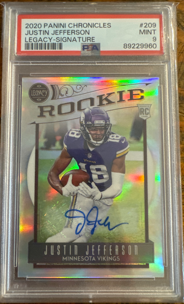 Justin Jefferson 2020 Panini Chronicles Legacy Signature /99 PSA 9 Rookie