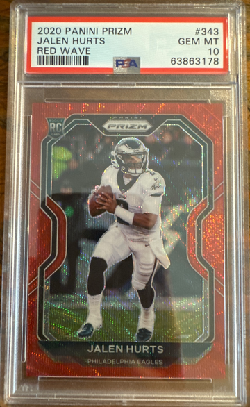 Jalen Hurts Prizm Red Wave Rookie /149 PSA 10