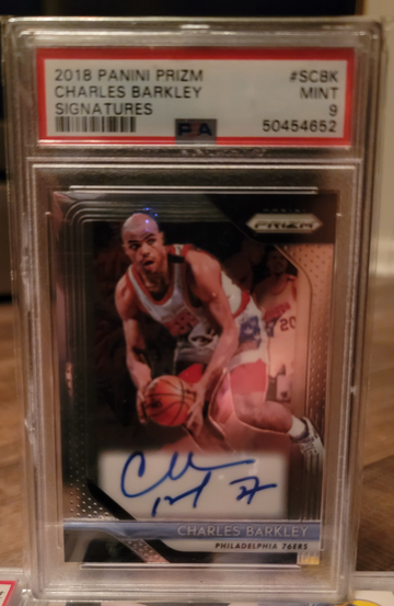 2018 Panini Prizm Charles Barkley Signatures Auto #SC8K PSA 9