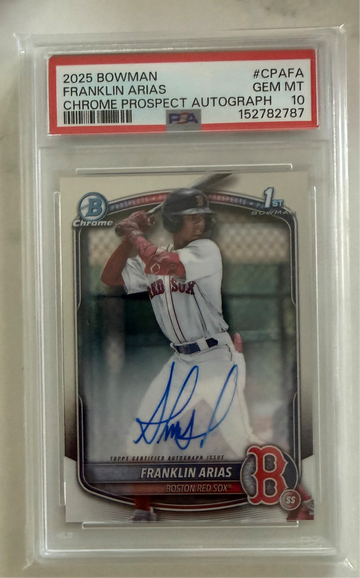 2025 Bowman Chrome Franklin Arias Autograph PSA 10 Gem Mint