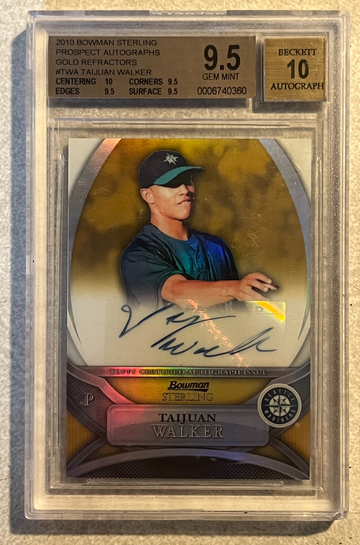 2010 Bowman Sterling Taijuan Walker Prospect Gold Refractor 13/50 RC BGS 9.5 / Auto 10