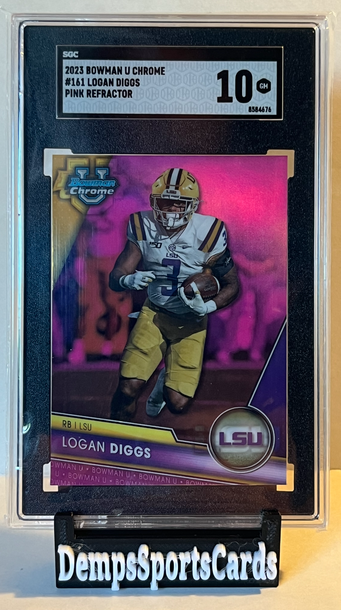 2023 Bowman U Chrome Logan Diggs Pink Refractor SGC 10 #161