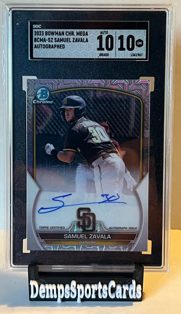 2023 Bowman Chrome Mega Samuel Zavala On Card AUTO SGC 10 / Auto 10 #BCMA-SZ