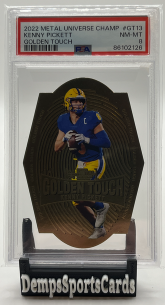 2022 Skybox Metal Universe Champ Die Cut Kenny Pickett Golden Touch #GT13 PSA 8