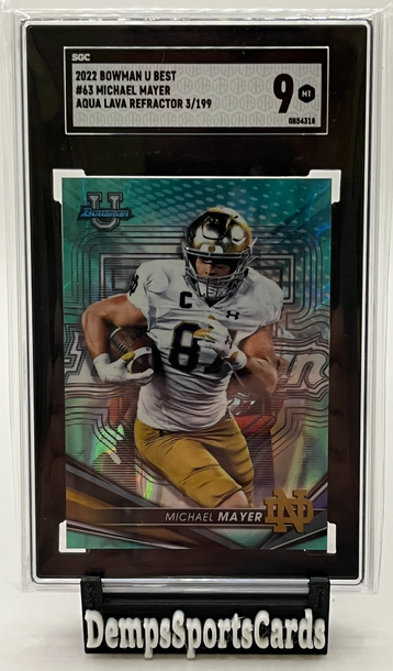 2022 Bowman U Best Michael Mayer Aqua Lava Refractor /199 #63 SGC 9