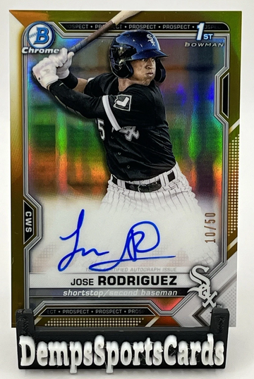 2021 Bowman Chrome Prospects Auto Gold /50 SP Jose Rodriguez #CPA-JRO White Sox