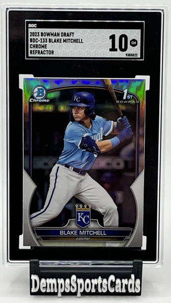 2023 Bowman Draft Chrome Refractor 1st Bowman Blake Mitchell #BDC-133 SGC 10 Royals