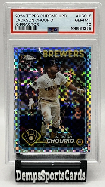 2024 Topps Chrome Update Jackson Chourio RC Xfractor #USC18 PSA 10 Brewers RC
