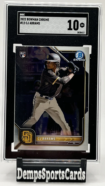 2022 Bowman Chrome RC CJ Abrams #12 SGC 10 Padres / Nationals Rookie