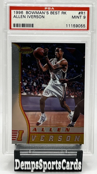 1996-97 Bowman's Best Rookies #R1 Allen Iverson RC PSA 9 Philadelpha 76ers