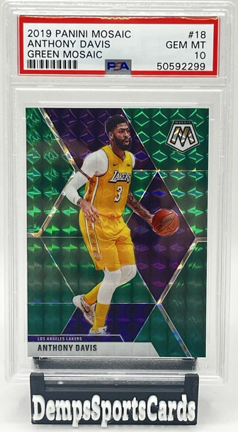 2019 Panini Mosaic Anthony Davis PSA 10 Green Mosaic #18 L.A. Lakers
