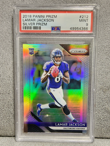 2018 Panini Prizm Lamar Jackson Silver Prizm PSA 9 POP 85 SP