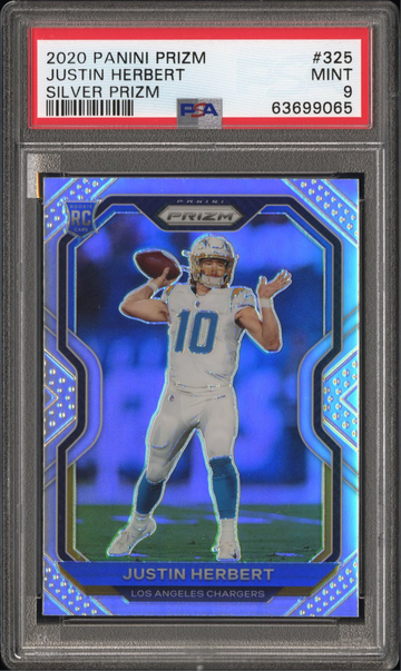 2020 Justin Herbert Prizm Silver PSA 9