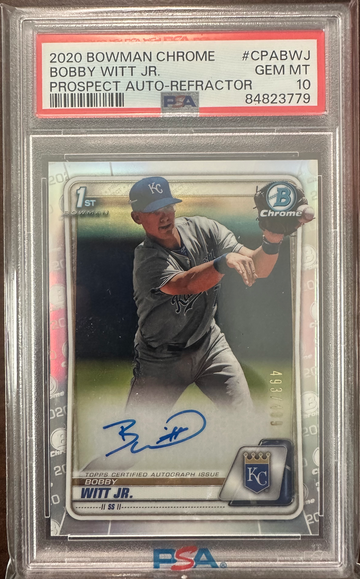 2020 Bowman Chrome Bobby Witt Jr Refractor Auto PSA 10