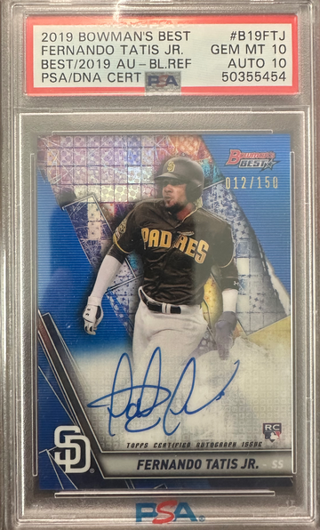2019 Bowmans Best Fernando Tatis Jr Blue Refractor PSA 10 Auto 10