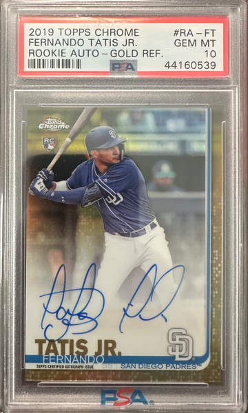 2019 Topps Chrome Fernando Tatis Jr Gold Refractor Auto PSA 10