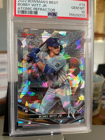 2022 Bowman’s Best Bobby Witt Jr RC Atomic Refractor Rookie PSA 10