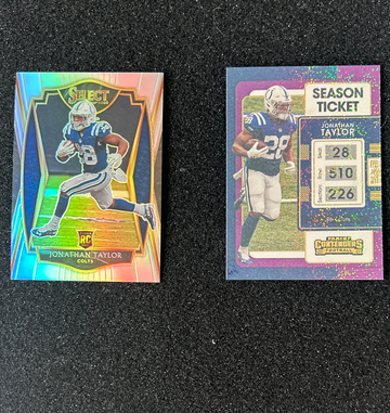 Jonathan Taylor 2020 Silver Premier level select rookie/2021 Contenders Purple Stardust SSP INSERT 