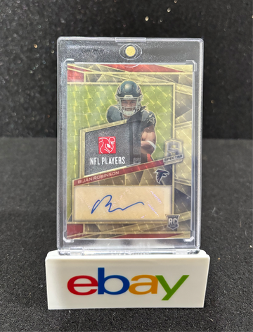 2023 Panini Spectra 1/1 Bijan Robinson ROOKIE Gold vinyl Patch Auto