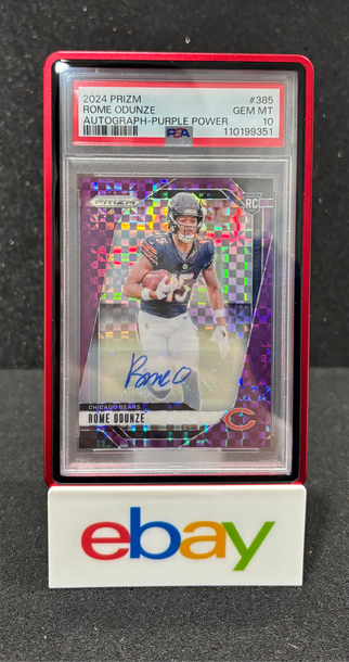 2024 Prizm Rome Odunze Purple Power Auto /49 PSA 10