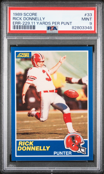 1989 Score Rick Donnelly #33 Error 229.11 Yards Per Punt - PSA 9 Atlanta Falcons