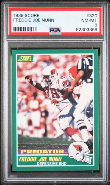  1989 Score Freddie Joe Nunn Predator #320 Phoenix Cardinals - PSA 8