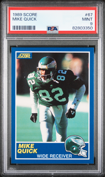 1989 Score Mike Quick #67 Philadelphia Eagles - PSA 9