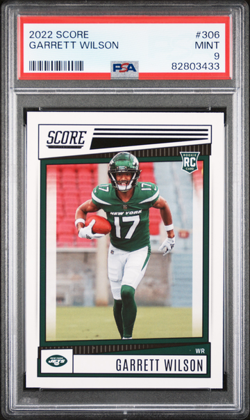 2022 Panini Score Garrett Wilson RC #306 New York Jets - PSA 9