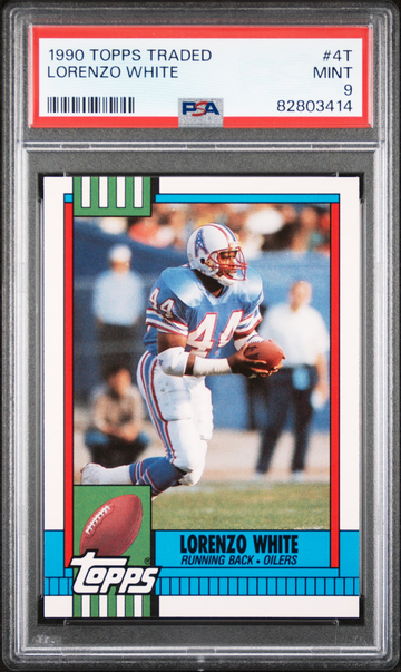 1990 Topps Traded Lorenzo White #4T Houston Oilers - PSA 9 - Highest Graded