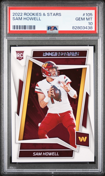 2022 Rookies & Stars Sam Howell RC #105 Washington Commanders - PSA 10 - LOW POP