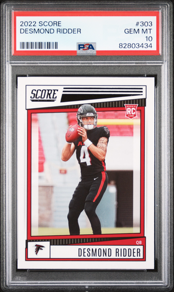2022 Panini Score Desmond Ridder RC #303 Atlanta Falcons - PSA 10 - LOW POP