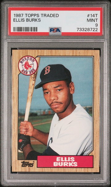 1987 Topps Traded Ellis Burks RC #14T - PSA Mint 9 - Boston Red Sox