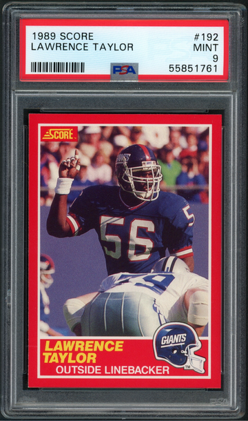  1989 Score Lawrence Taylor #192 New York Giants - PSA 9