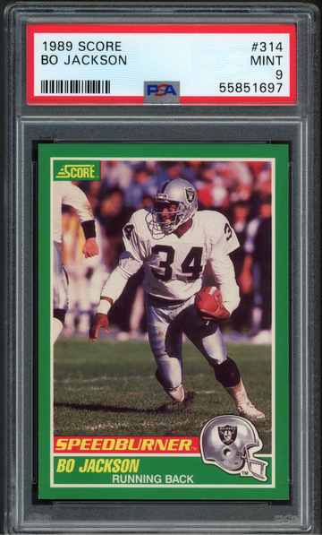 1989 Score Bo Jackson #314 Speedburner - Los Angeles Raiders - PSA 9