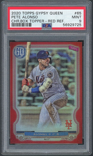 2020 Topps Gypssy Queen Pete Alonso #65 Chrome Box Topper 4/5 PSA Mint 9 - POP 1