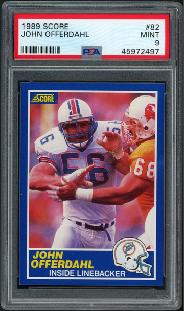 1989 Score John Offerdahl #82 Miami Dolphins - PSA 9